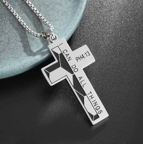 Baseball Cross Necklace – Stainless Steel Player Gift
