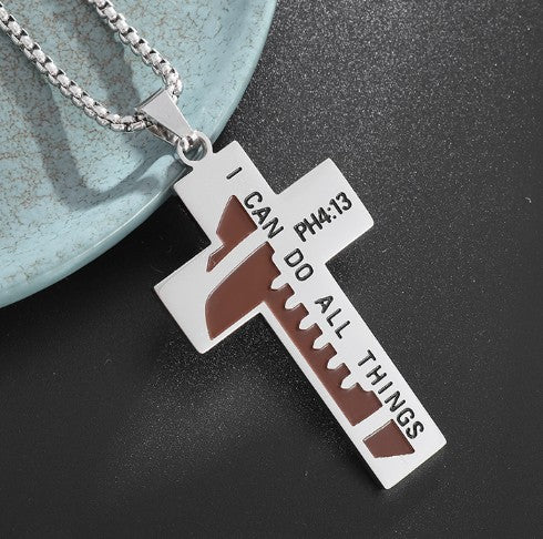 Baseball Cross Necklace – Stainless Steel Player Gift
