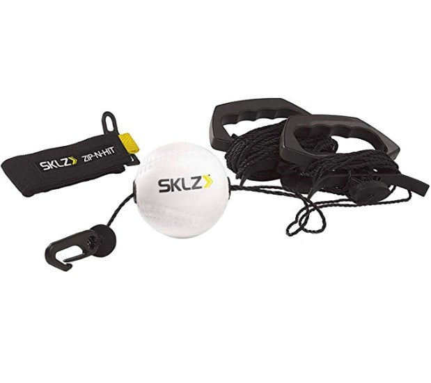 Zip-Line baseball hitting trainer for solo swing practice