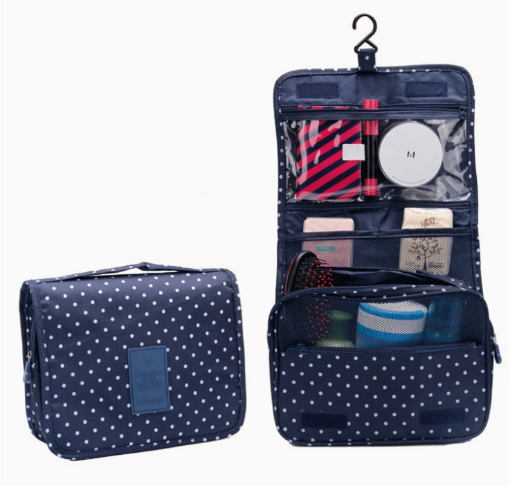Hanging travel organizer for toiletries