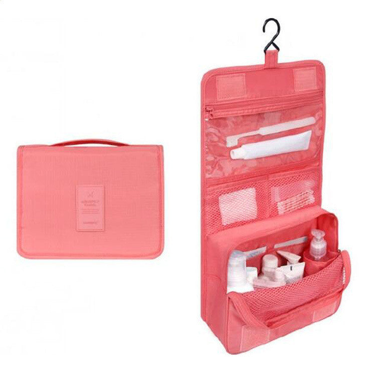Travel toiletry organizer for hotel bathrooms